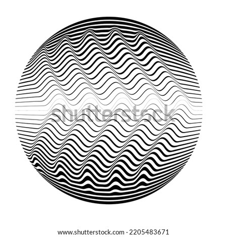 Lines in Circle Form . Vector  .Technology sphere Logo . 3d design element . Abstract Geometric shape .