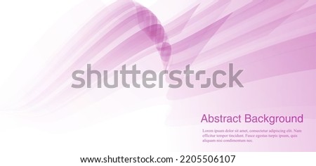 Abstract Line art. Purple shiny wave with lines business on blue background. 