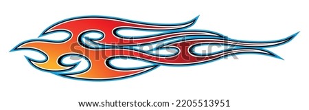 Tribal flame car tattoo motorcycle sticker racing car decal vector art graphic