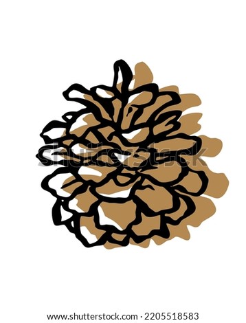 Clip art set of pinecones in print-off style