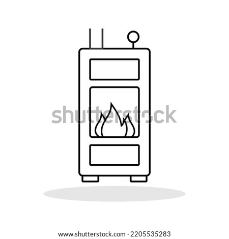 Solid fuel boiler icon in trendy flat style. House central heater symbol for your web site design, logo, app, UI Vector EPS 10.