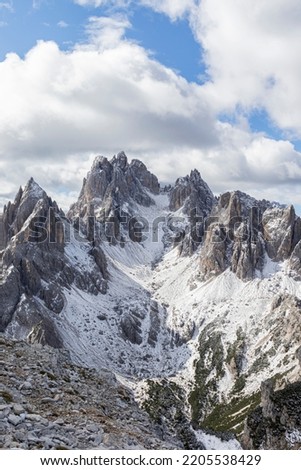 "Cadini of Misurina" A beautiful Mountain Chain at the Shadows of the Three Peaks of Lavaredo. In my opinion Just as fascinating. Picture Is taken in September 18 2022 after the First snow of Winter.