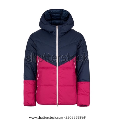 Blue and pink worm winter hoodie jacket