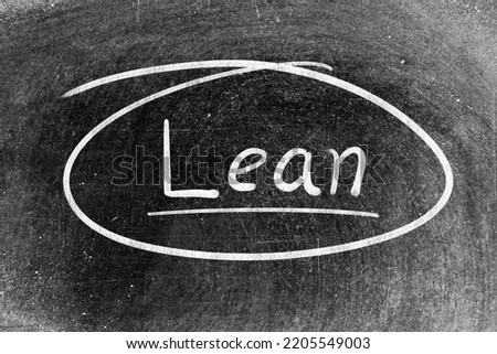 White chalk hand writing in word lean on blackboard background