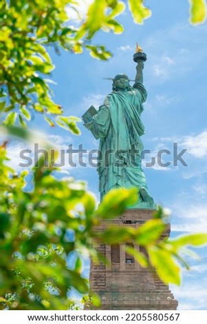 This photo of the Statue of Liberty was taken with beautiful sunny weather in July 2022.