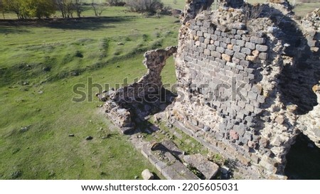 Ruins of Ancient Temple in Armenia. Ruins. Aerial View. Old Church. Castle. Lori Province, Armenia.