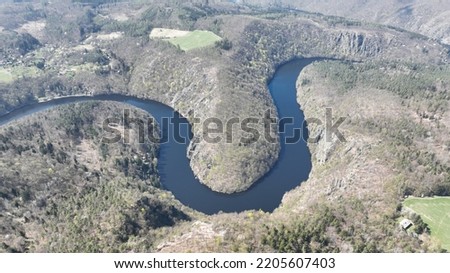 River valley lake rocks whater Vltava