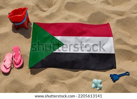Beach Towel - Flag of Sudan - realistic rendering with texture