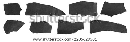 a black piece of paper on a white isolated background