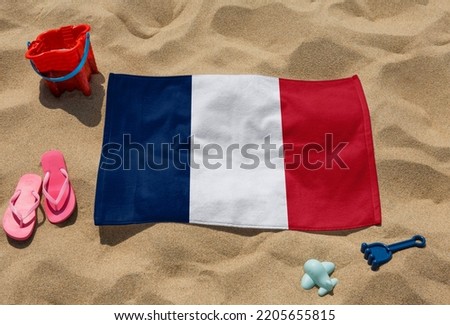 Beach Towel - Flag of France - realistic rendering with texture