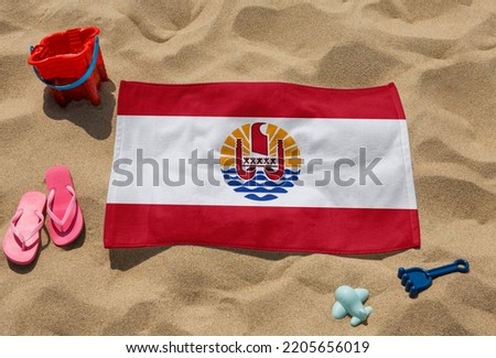 Flag of French Polynesia - realistic rendering with texture