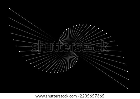 Spiral sound wave rhythm line dynamic abstract vector background Royalty-Free Stock Photo #2205657365