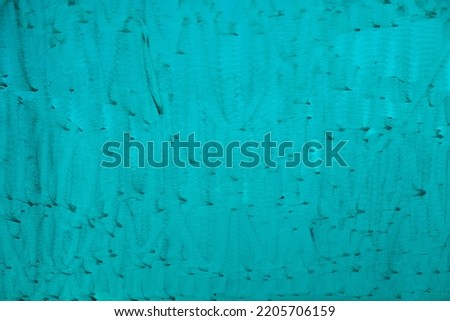 Blue texture with wet mark. Dirty blue background. Plastic surface. Roof details with snow. Transparent wave color shade material.