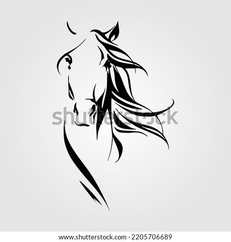 Horse Head Vector Illustration Horses Face Equestrian Head Pony Face