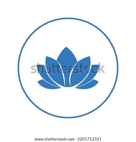 Buddhism holy lotus flower icon | Circle version icon | Royalty-Free Stock Photo #2205712321