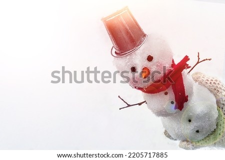 Mini snowman with blurred background