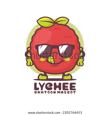 lychee cartoon mascot. fruit vector illustration. isolated on a white background