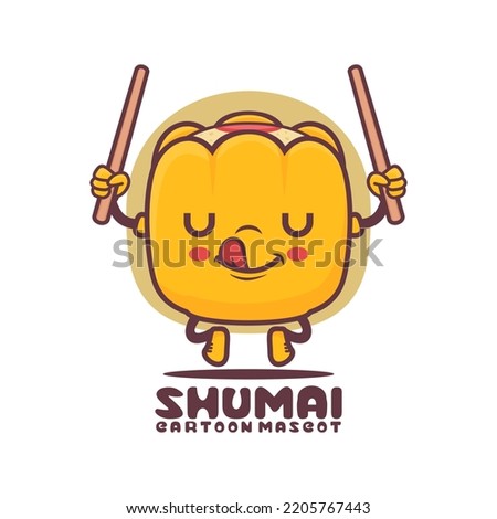Shumai cartoon mascot. Asian famous food vector illustration. isolated on a white background