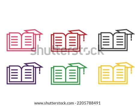 Business education icons. Vector illustration , Set of Outline stroke Education icon Vector illustration. Education symbol line icon on white background vector illustration