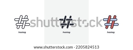 hastag icon. Line, solid and filled outline colorful version, outline and filled vector sign. Idea Symbol, logo illustration. Vector graphics