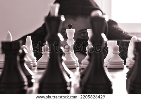 Chess game black and white