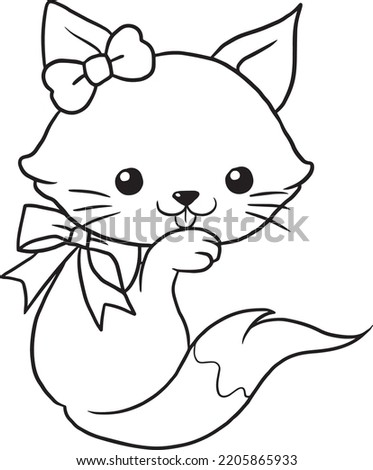 cat animal cartoon doodle kawaii anime coloring page cute illustration clip art character