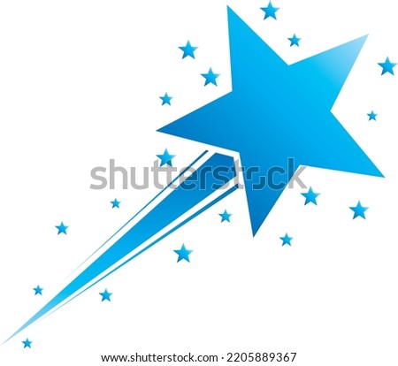 Blue Shooting Star Clip Art