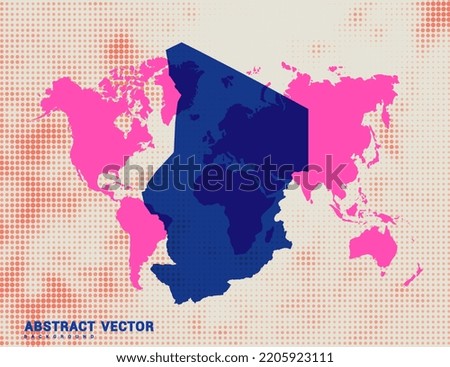Dotted map of Chad vector blue halftone circle design illustration.
