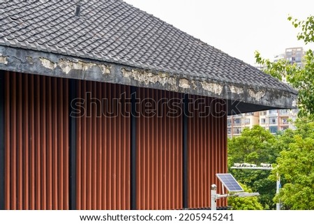 Japanese architectural style brick roof