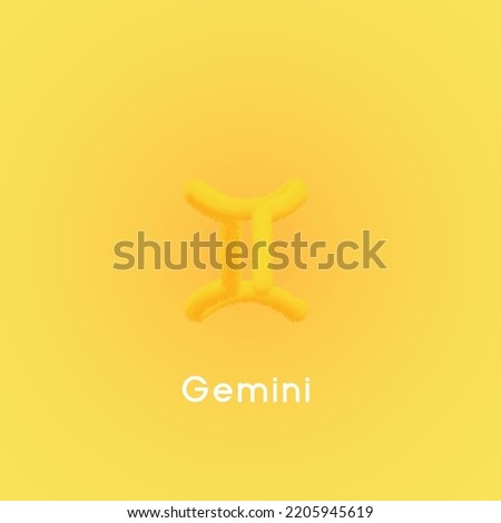 Gemini power color zodiac horoscope soft fur vector design illustration with editable gradient background	