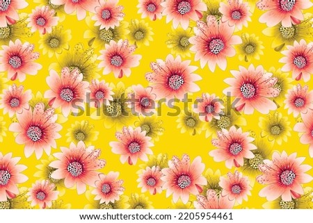 vintage flower seamless pattern on the background. vintage flower seamless pattern on pink background.
