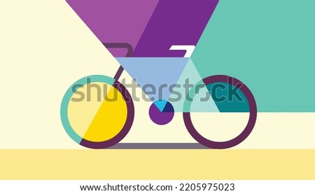 Abstract Geometric Shape Bicycle vector business card with the hipster style modern urban bike in the center of vector illustration. easy to edit illustration. Good for banners, posters, advertise