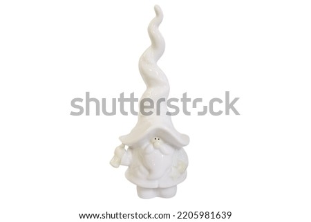 White Ceramic Santa isolated on white background
