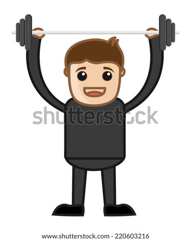 Cartoon Vector Character - Bodybuilding