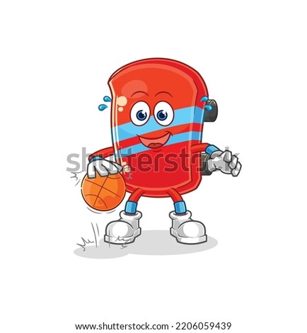 the skateboard dribble basketball character. cartoon mascot vector