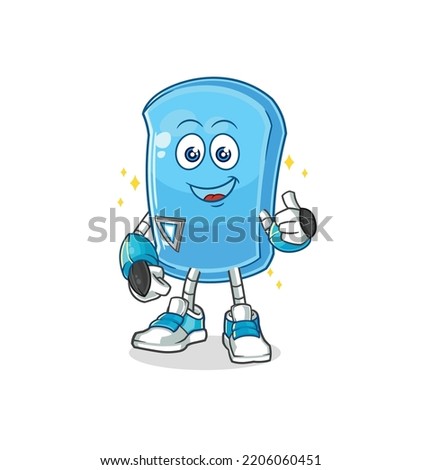 the ski board robot character. cartoon mascot vector