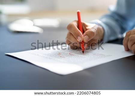 Book Script Or Text Grammar Edit And Spelling Correction Royalty-Free Stock Photo #2206074805