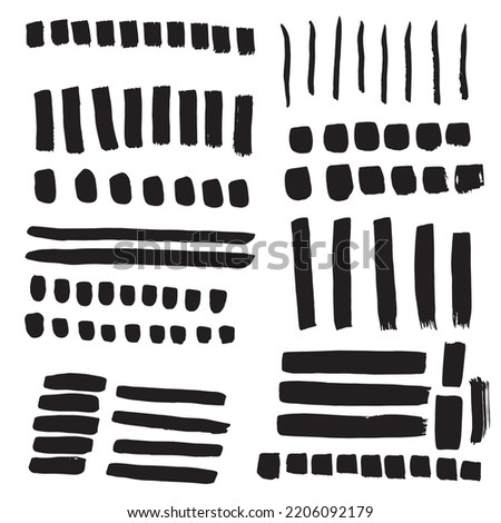 Vector abstract hand drawn  black and white inkmarks 