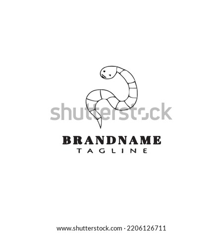earthworm logo template icon design black modern isolated vector illustration