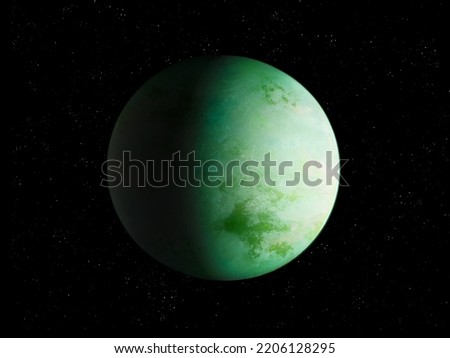 Earth-like planet, distant exoplanet in space, super-earth planet, Sci-Fi background, cosmos wallpaper.