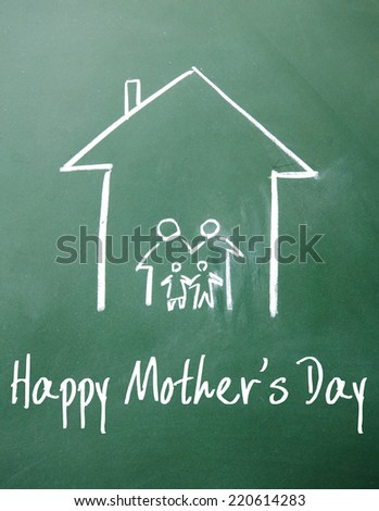 happy mother's day sign on blackboard
