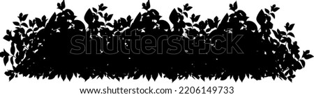 A set of black silhouettes of plants and bushes in the form of a hedge.Realistic garden shrub, seasonal boxwood, tree crown bush foliage.For decorate of a park and  a garden.
 Royalty-Free Stock Photo #2206149733