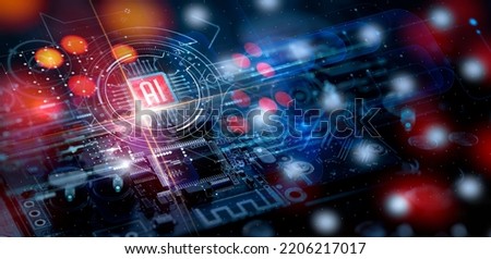 AI, Artificial Intelligence concept,Technology background. Central Computer Processors CPU Tech science background. Integrated communication processor. Royalty-Free Stock Photo #2206217017