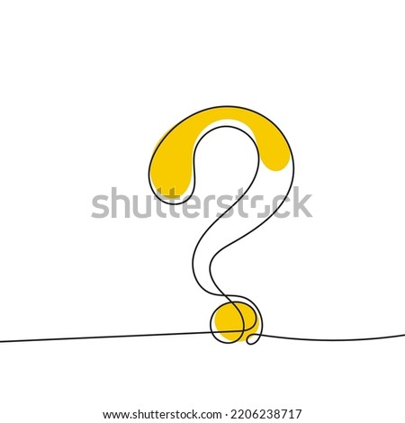 Question mark icon in sketch style. Help and quiz vector symbol. FAQ sign continuous line. Editable stroke. Royalty-Free Stock Photo #2206238717