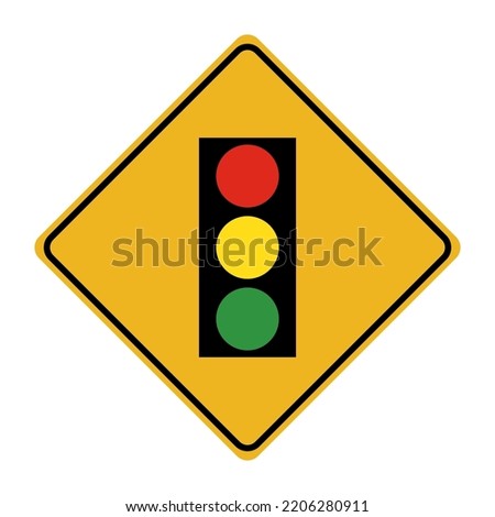 Road construction traffic light sign, vector illustration