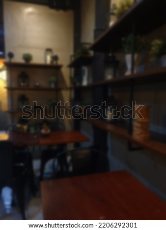 blurred background in coffee room