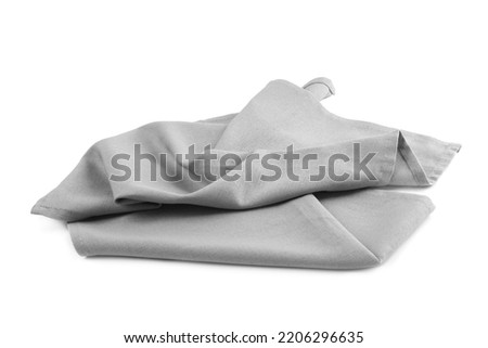 One grey kitchen napkin isolated on white Royalty-Free Stock Photo #2206296635