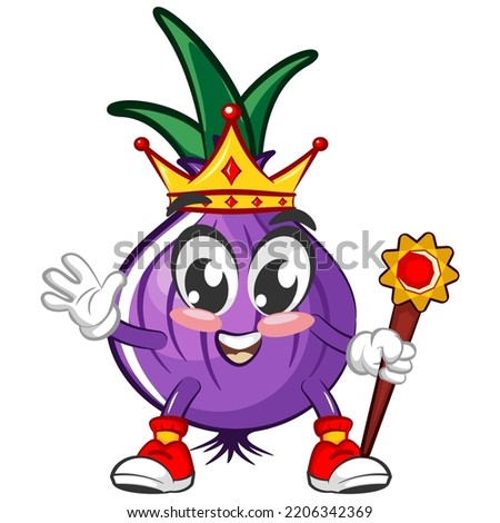 cartoon character vector illustration of king onion