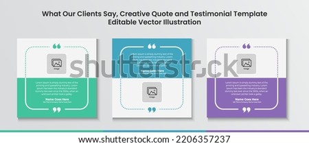 Creative Testimonial, Quote , Infographic Template Editable Vector Illustration  Royalty-Free Stock Photo #2206357237