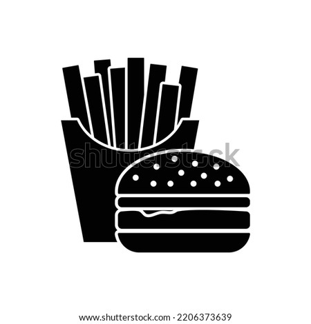 French fries hamburger vector icon fast food